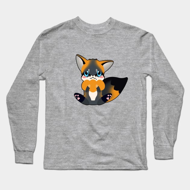 Cute little simple grey fox Long Sleeve T-Shirt by Kirion